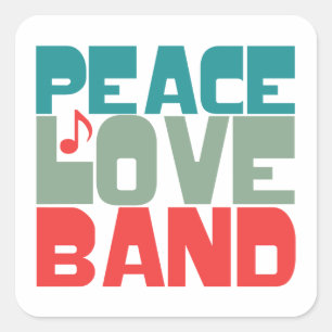 Peace Liebe Band Quadratischer Aufkleber
