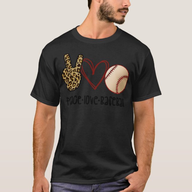 Peace Liebe Baseball Sportklamotten T-Shirt (Vorderseite)