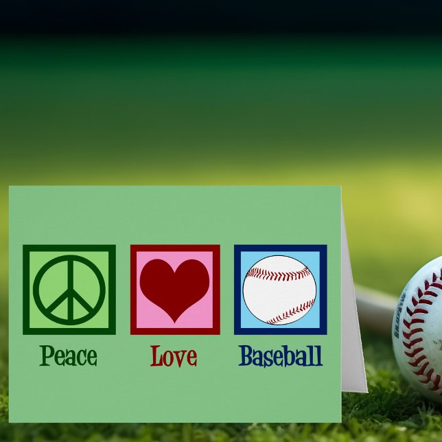 Peace Liebe Baseball Team Grüne Weihnachtskarte (Von Creator hochgeladen)