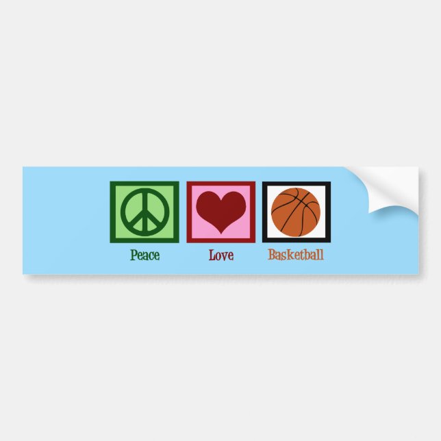 Peace Liebe Basketball Blue Autoaufkleber (Vorne)