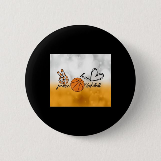 Peace Liebe Basketball Button (Vorderseite)