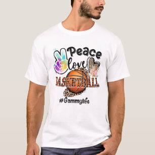 Peace Liebe Basketball Gammy Life Mama Oma Leopa T-Shirt