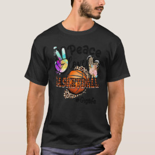 Peace Liebe Basketball Gigi Life Mama Oma Leopar T-Shirt