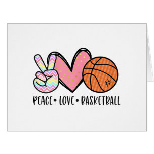 Peace Liebe Basketball Herz für Frauen Teens Tween