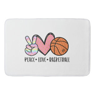 Peace Liebe Basketball Herz für Frauen Teens Tween Badematte