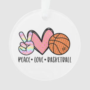 Peace Liebe Basketball Herz für Frauen Teens Tween Ornament