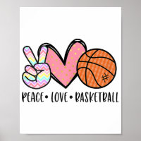 Peace Liebe Basketball Herz für Frauen Teens Tween