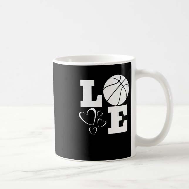Peace Liebe Basketball Kaffeetasse (Rechts)