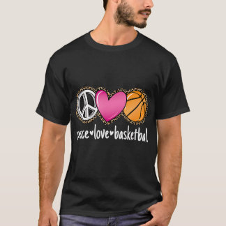 Peace Liebe Basketball Leopard Print Girls - Fraue T-Shirt