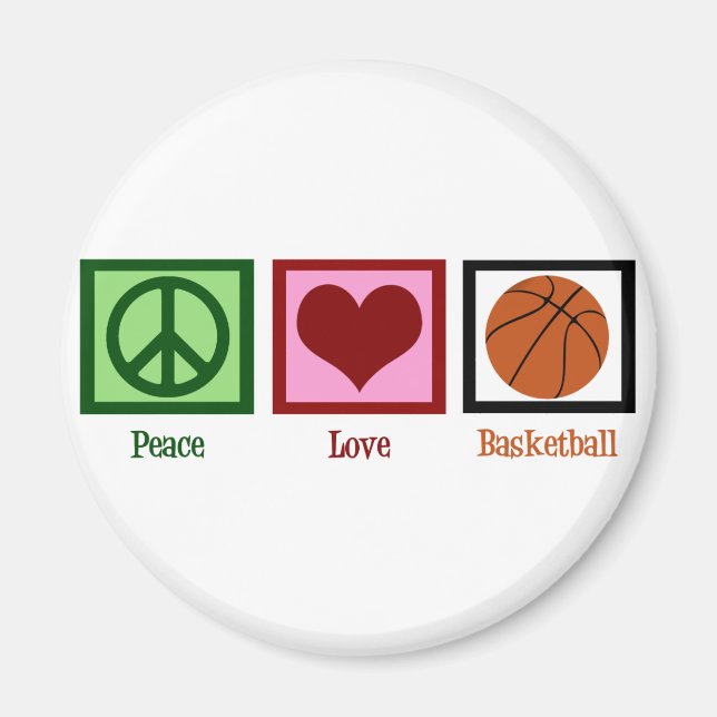Peace Liebe Basketball Magnet (Vorne)