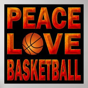 PEACE LIEBE BASKETBALL POSTER