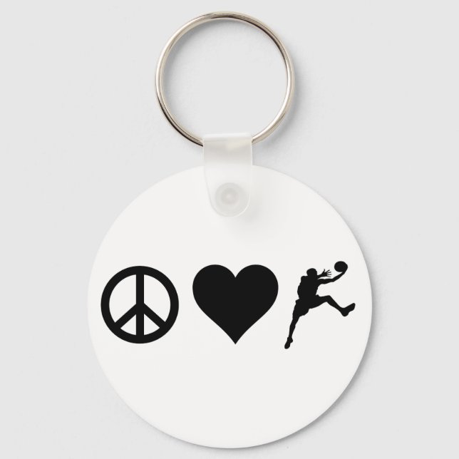 Peace Liebe Basketball Schlüsselanhänger (Vorderseite)
