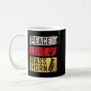 Peace Liebe Bass Horn Marching Band French Horn Kaffeetasse