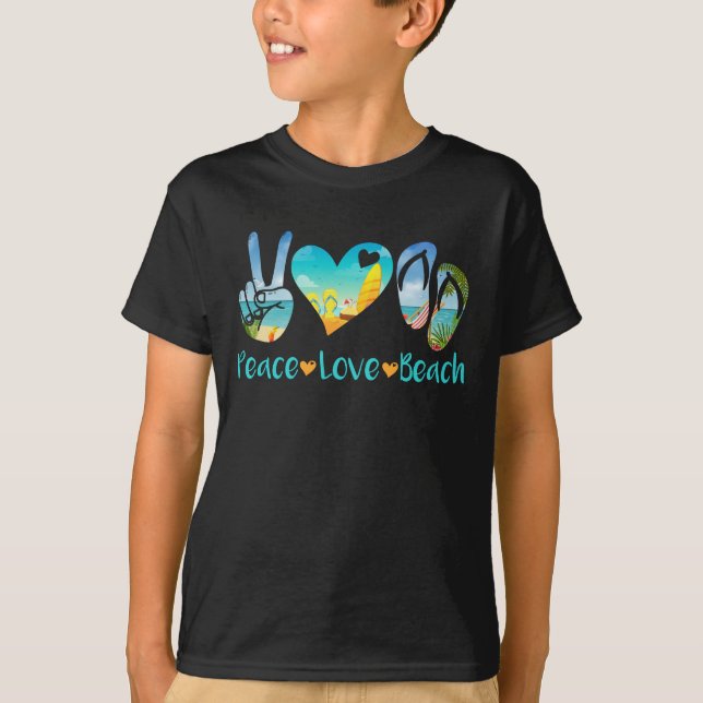 Peace Liebe Beach Sommerferien Sonnenbrille T-Shirt (Vorderseite)