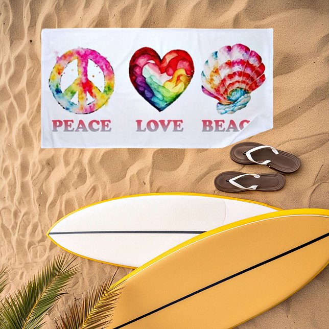 Peace Liebe Beach Strandtuch (Von Creator hochgeladen)