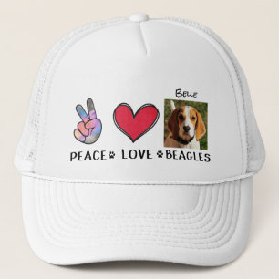 Peace Liebe Beagle Hund liebt Trucker Hat Truckerkappe