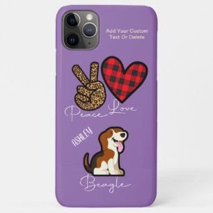 Peace Liebe Beagle Karierter Niedlicher Hund Lover Case-Mate iPhone Hülle
