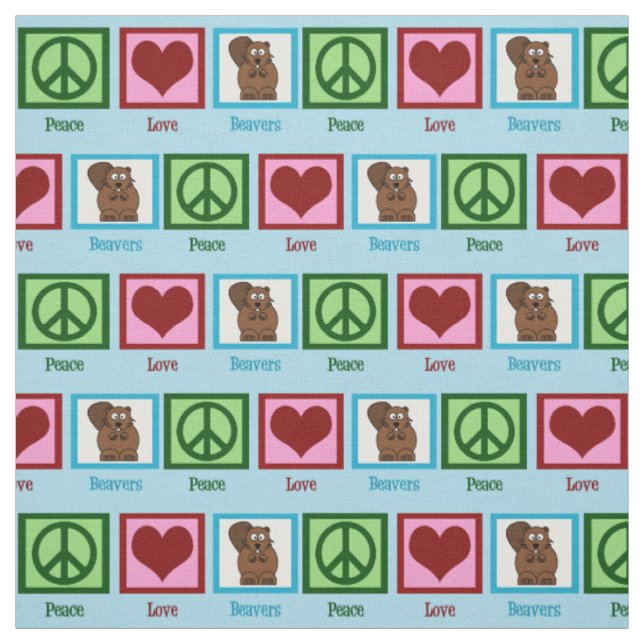 Peace Liebe Beavers Stoff (Muster)