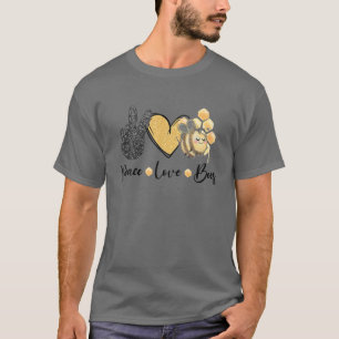 Peace Liebe Bees T Hand Gebärdenraupe L T-Shirt