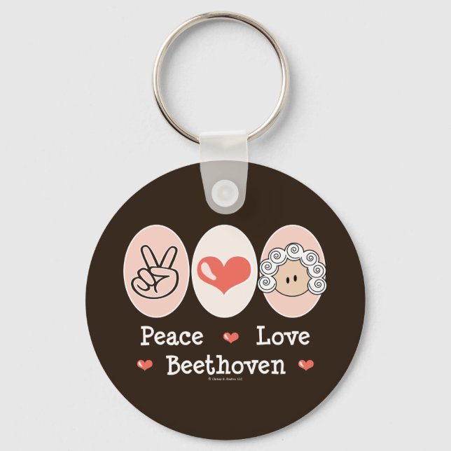 Peace Liebe Beethoven Schlüsselanhänger (Vorderseite)