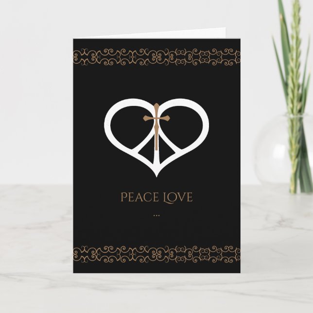 Peace Liebe & Beileids Faltes Grußkarte Karte (Vorderseite)