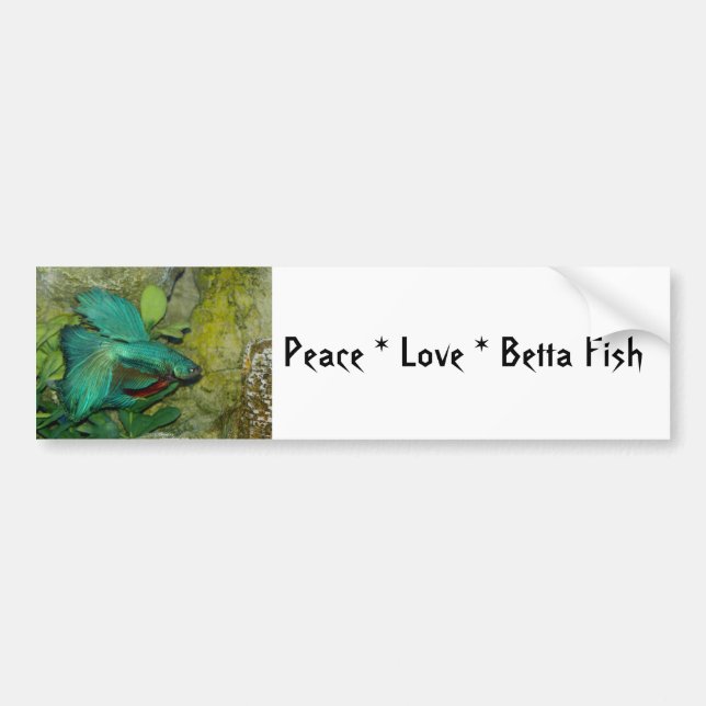 Peace Liebe Betta Fish Autoaufkleber (Vorne)