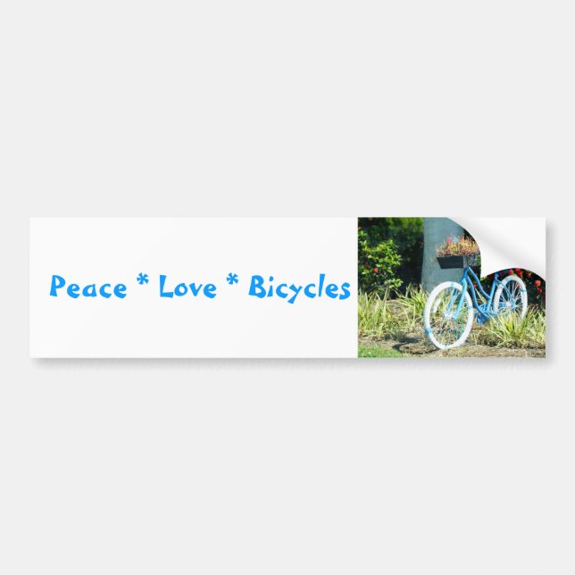 Peace Liebe Bicycles Autoaufkleber (Vorne)