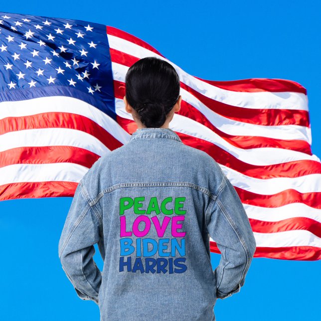 Peace Liebe Biden Harris 2024 - Wahl Jeansjacke (Von Creator hochgeladen)