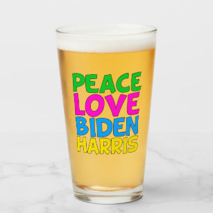 Peace Liebe Biden Harris Glas
