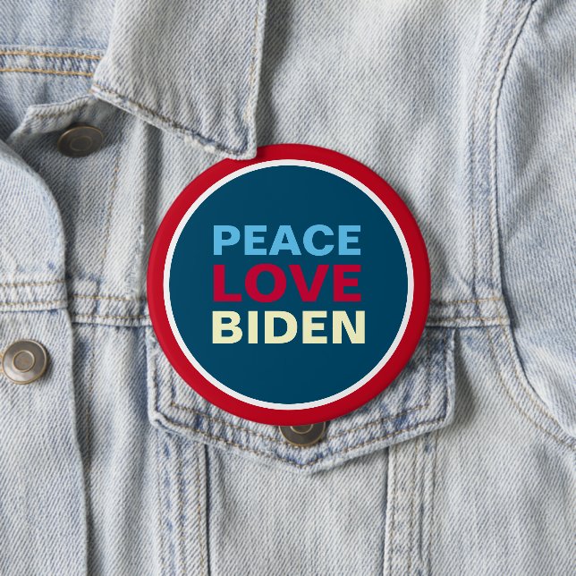 Peace Liebe BIDEN Red White Blue Riese Button (Beispiel)