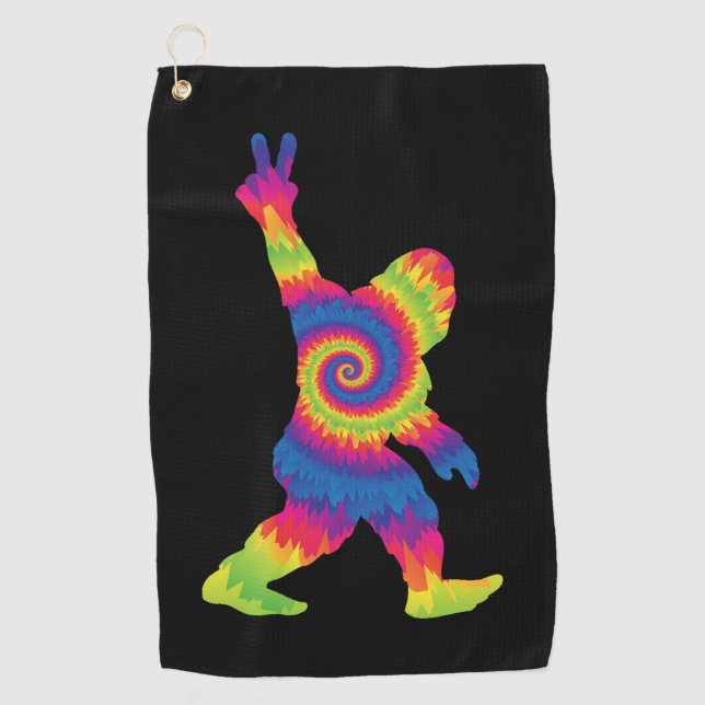 Peace Liebe Bigfoot - Bigfoot Lovers Golfhandtuch (Vorderseite)