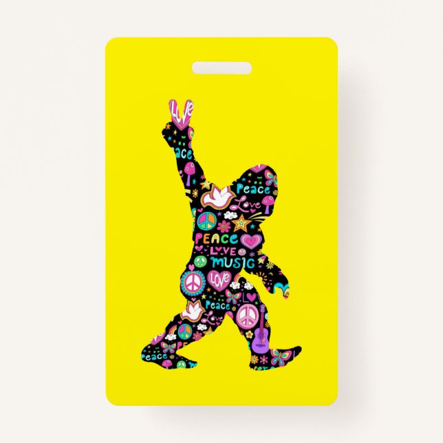 Peace Liebe Bigfoot Hippie Funny Bigfoot Lover Ausweis (Vorderseite)