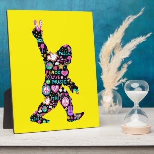 Peace Liebe Bigfoot Hippie Funny Bigfoot Lover Fotoplatte