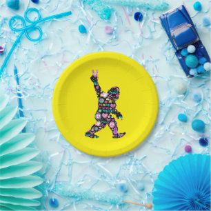 Peace Liebe Bigfoot Hippie Funny Bigfoot Lover Pappteller