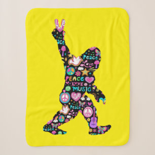 Peace Liebe Bigfoot Hippie Funny Bigfoot Lover Sherpadecke