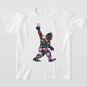 Peace Liebe Bigfoot Hippie Funny Bigfoot Lover T-Shirt