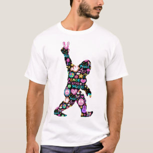 Peace Liebe Bigfoot Hippie Funny Bigfoot Lover T-Shirt