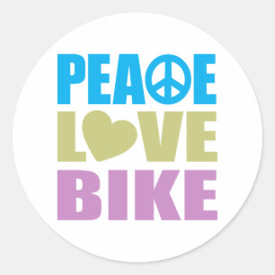 Peace Liebe Bike Runder Aufkleber