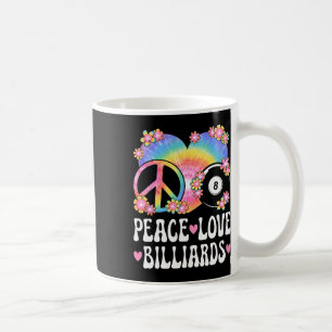 Peace Liebe Billiards Lover 60er 70er Hippie Outfi Kaffeetasse