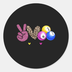 Peace Liebe Bingo Bingo Player Bingo Enthusiasten Runder Aufkleber