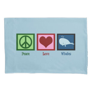 Peace Liebe Blue Whale Niedlich Kissenbezug