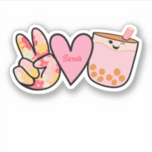 Peace Liebe Boba Bubble Tee Niedlicher Individuell