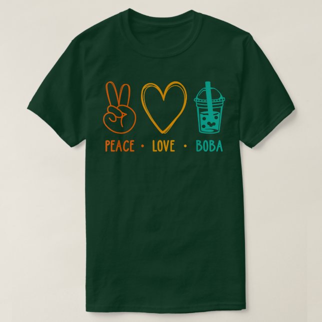 Peace Liebe Boba Graphic Tee Lover Tea Drinker Bub (Design vorne)