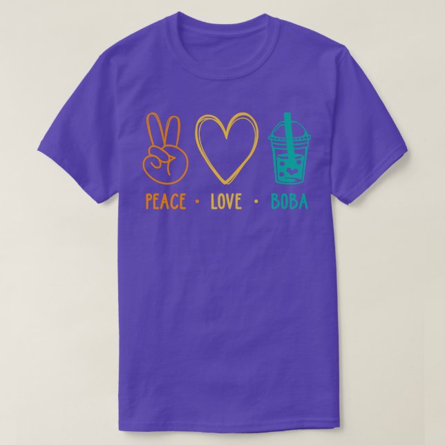 Peace Liebe Boba Graphic Tee Lover Tea Drinker Bub (Design vorne)