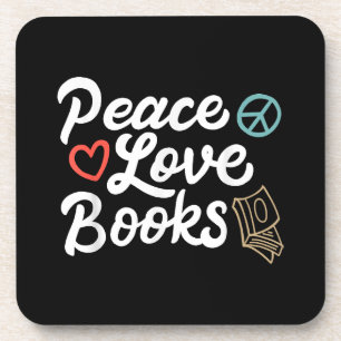 Peace Liebe Books Geeky & Niedlich Reading Getränkeuntersetzer