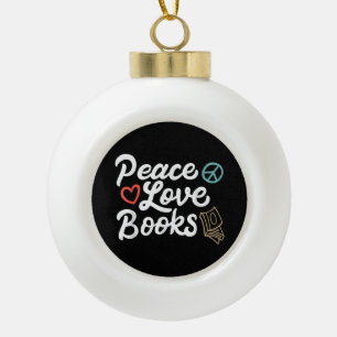 Peace Liebe Books Geeky & Niedlich Reading Keramik Kugel-Ornament