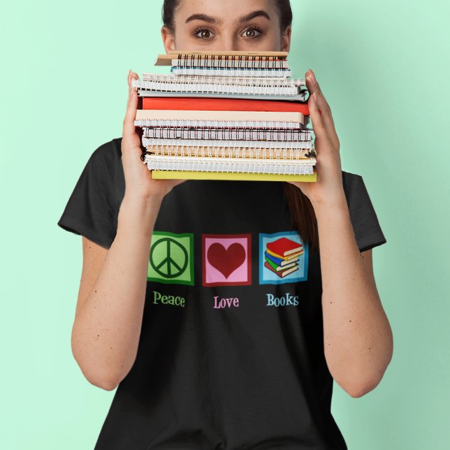 Peace Liebe Books Niedlich Librarian T-Shirt (Von Creator hochgeladen)