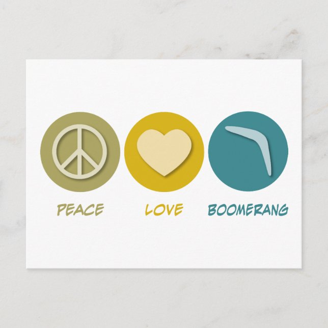 Peace Liebe Boomerang Postkarte (Vorderseite)