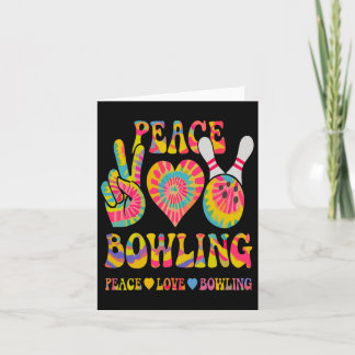 Peace Liebe Bowling Shirt Gefärbte Krawatte Bowler Karte
