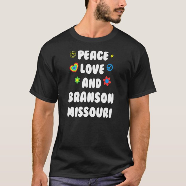 Peace Liebe Branson Missouri Patriotic Mo Patrioti T-Shirt (Vorderseite)